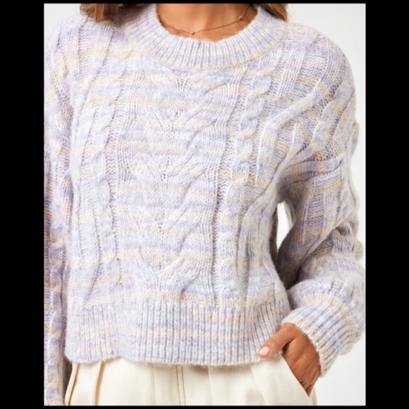 L*Space Ojai Pullover Sweater Cable Chunky Knit Cropped Multicolor Size S - NWT - Picture 2 of 16